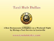 4 Best Restaurants to Explore on a Weekend Night by Hiring a Taxi Service in Lewisville