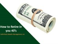 How to Retire in you 40’s