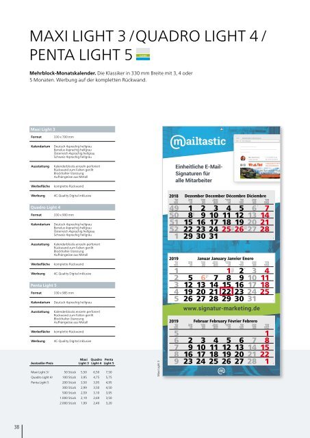 Kalender, Werbekalender, Werbe-Notizbücher, individuell