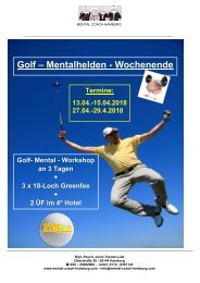 GOLF-Mentaltrainings-Wochenende zur Saisonvorbereitung 