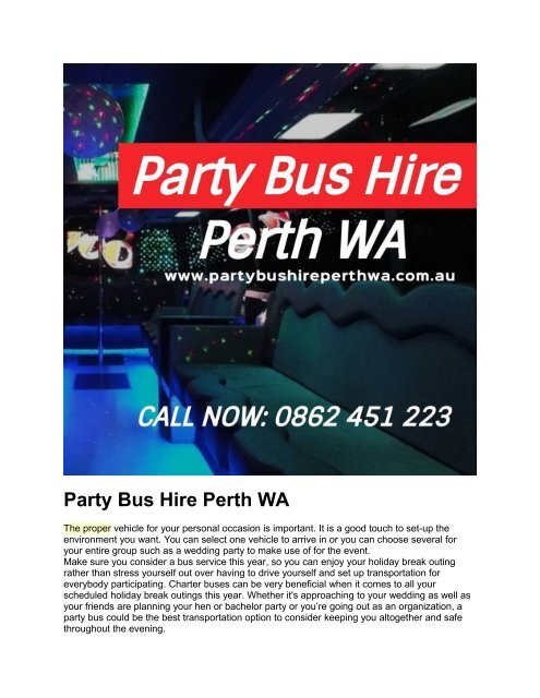 Party Bus Hire Perth WA 1