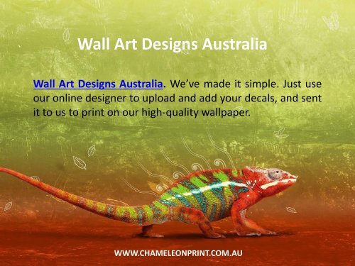Wall Art Designs Australia - Chameleon Print Group 