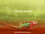 Print Signs Australia - Chameleon Print Group 