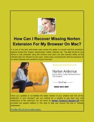 How Can I Recover Missing Norton Extension For My Browser On Mac