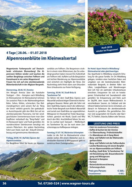 Wagner-tours Katalog 2018