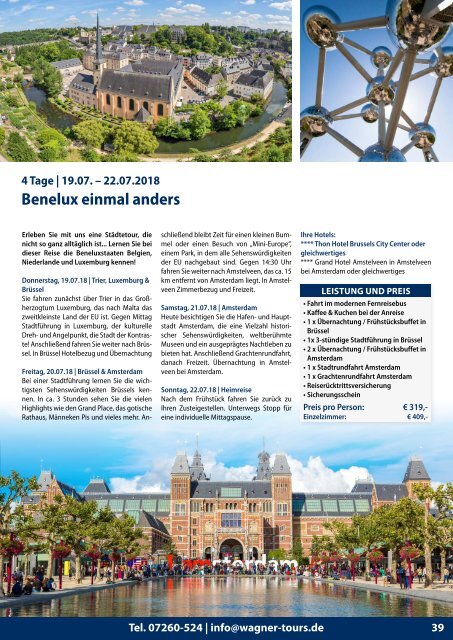 Wagner-tours Katalog 2018