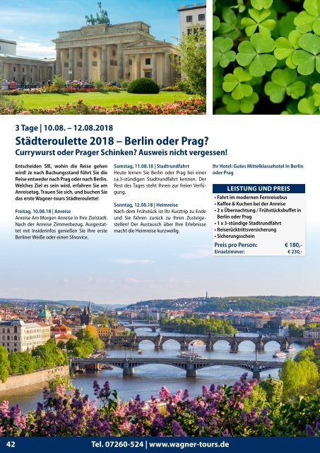 Wagner-tours Katalog 2018