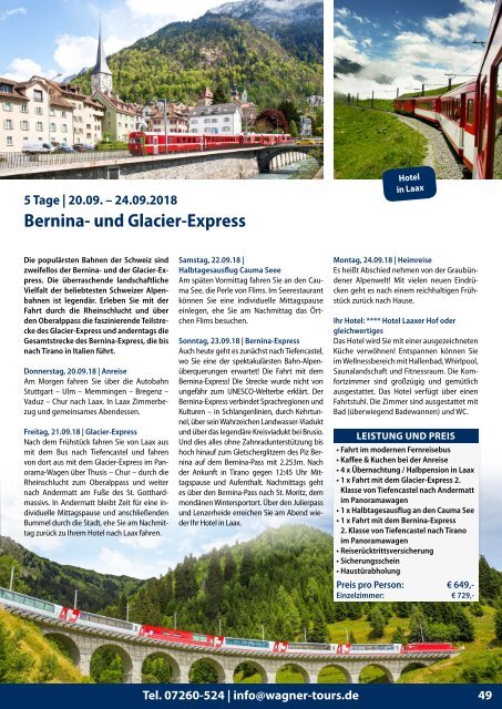 Wagner-tours Katalog 2018