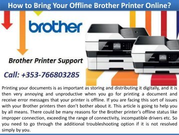 How to Bring Your Offline Brother Printer Online?