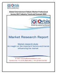 Entertainment Robots Market Analysis of Global Trends, Demand and Competition 2017-2022