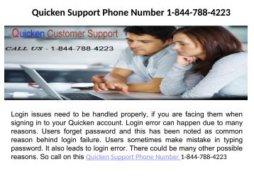 Quicken Chat Support Phone Number 1-844-788-4223 