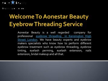 Professional Eyebrow Threading Services in Kensington High Street