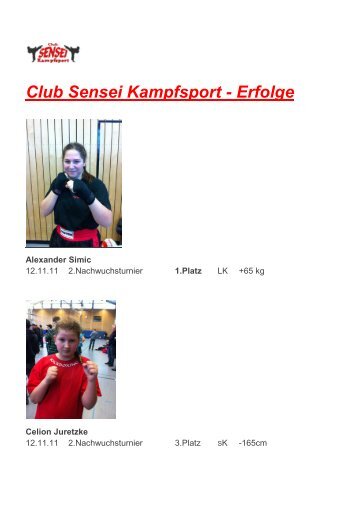 Club Sensei Kampfsport - Erfolge - Sensei Kampfsport e.V. Berlin