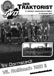 "Der Traktorist" - 11. Spieltag 2. Saalekreisklasse 2014/2015 - SV Dornstedt vs. VfL Roßbach II