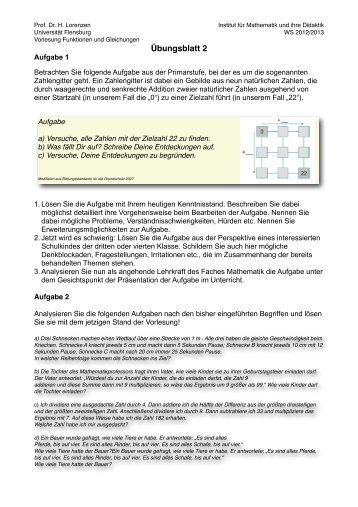 Übungsblatt 2_2012 - Universität Flensburg