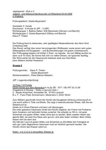 Jugend- und Alterszuchtprüfung (JZP/AZP) - Jagdspaniel-Klub e.V.