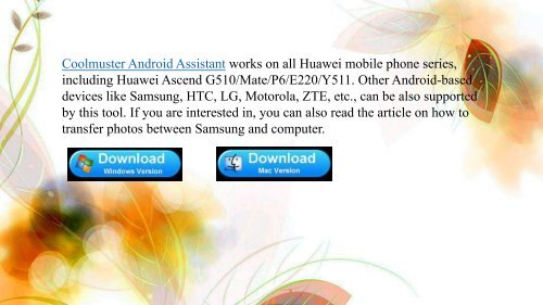 Copy Huawei Phone Photos &amp; Movies fromto PC or Mac