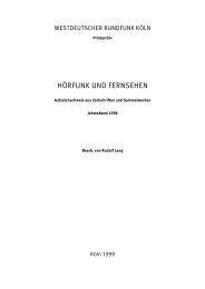 HÖRFUNK UND FERNSEHEN - Netzwerk Mediatheken