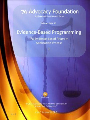 Evidence-Based Program Application  - Vol III