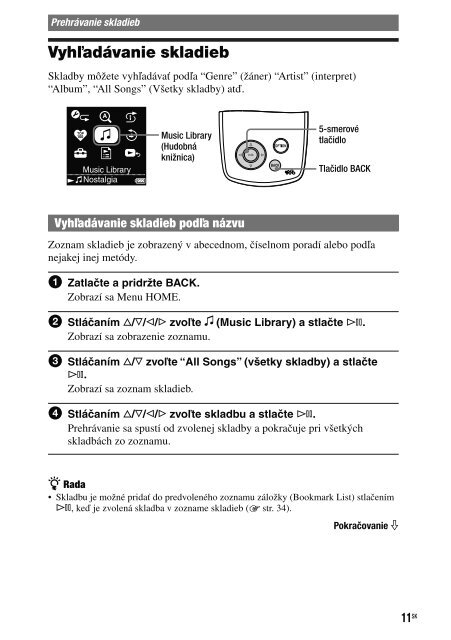 Sony NW-A1200 - NW-A1200 Mode d'emploi Slovaque