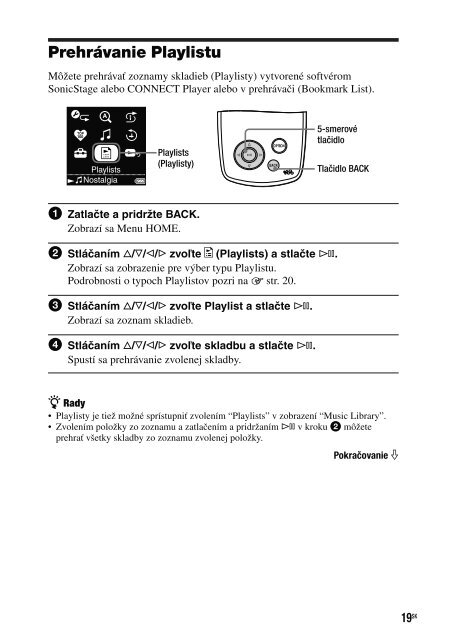 Sony NW-A1200 - NW-A1200 Mode d'emploi Slovaque