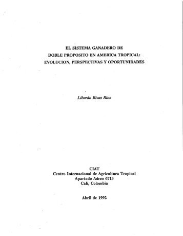 Libro-El Sistema Ganadero De Doble Proposito en America Tropical-CIAT