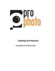 Catalogo ProPhoto actualizado al 13 de Enero 2018