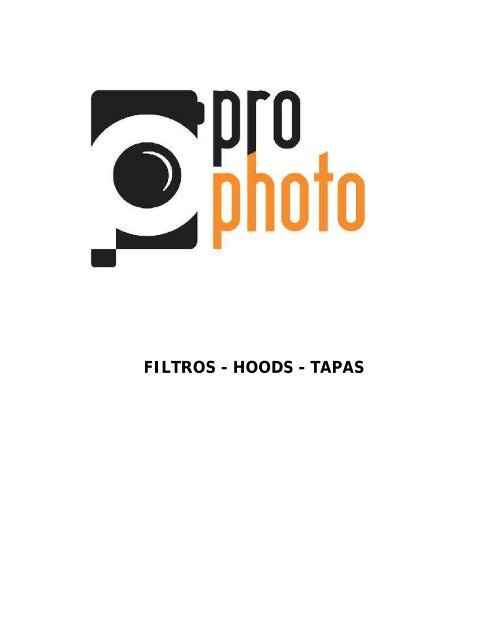 Catalogo ProPhoto actualizado al 13 de Enero 2018