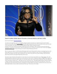 Oprah's Golden Globes Speech Preaches a Feminist Mantra