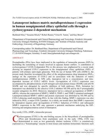 Latanoprost induces matrix metalloproteinase-1 expression in ...