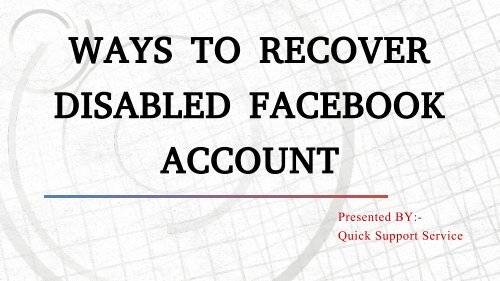 Tips To Recover Disabled Facebook Account