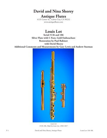 David and Nina Shorey Antique Flutes Louis Lot