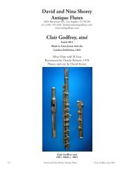 David and Nina Shorey Antique Flutes Clair Godfroy, ainé