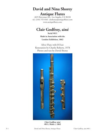 David and Nina Shorey Antique Flutes Clair Godfroy, ainé