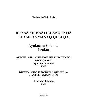 RUNASIMI-KASTILLANU-INLIS LLAMKAYMANAQ QULLQA ...