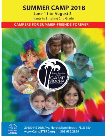 CAMP SIMCHA BROCHURE - 2018 