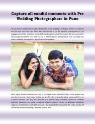 Capture all moments with Pre Wedding Photographers