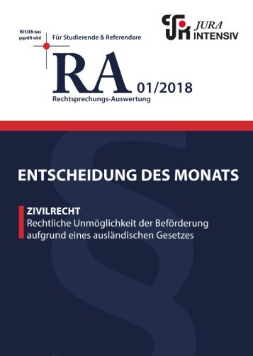 RA 01/2018 - Entscheidung des Monats