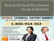 How to get back the deleted emails in Hotmail