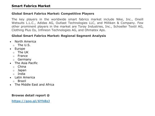 Global Smart Fabrics Market, 2016 – 2024