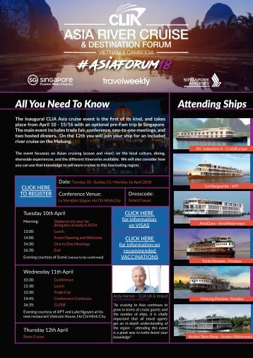 CLIA Asia River & Destination Fourm 2018 Factsheet
