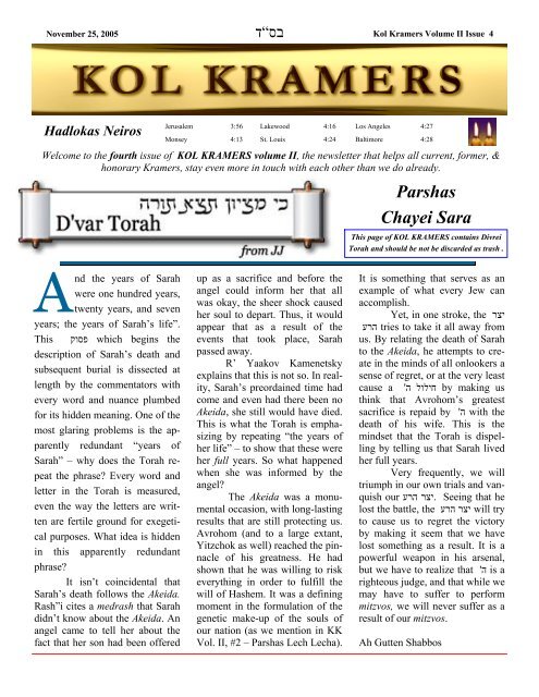 Kol Kramers II Issue 4.pub