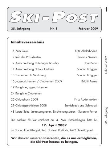 Skipost Nr1/09 (PDF 4.6MB) - Skiclub Ebnat-Kappel