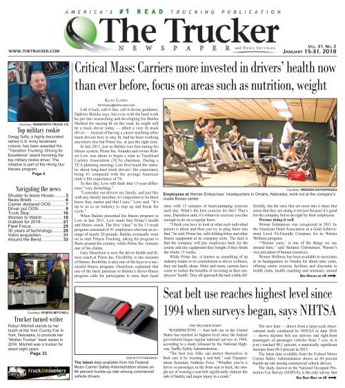 The Trucker Newspaper - January 15, 2018