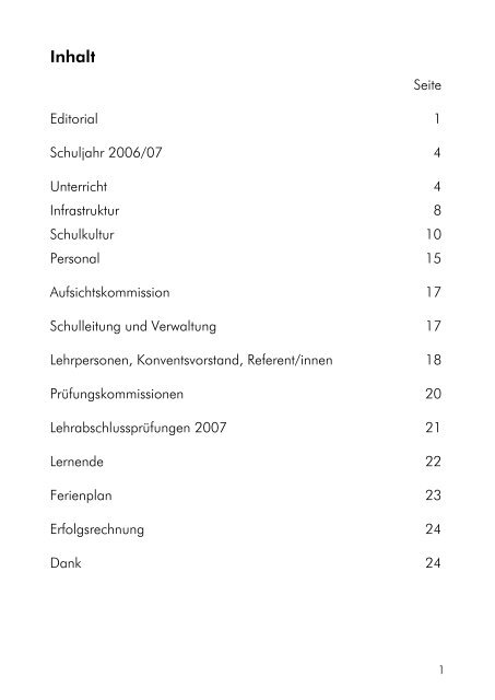 Jahresbericht 2006/07 ansehen - Wirtschaftsschule KV Winterthur