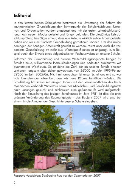 Jahresbericht 2006/07 ansehen - Wirtschaftsschule KV Winterthur