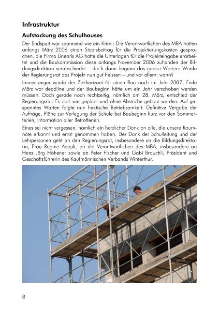 Jahresbericht 2006/07 ansehen - Wirtschaftsschule KV Winterthur