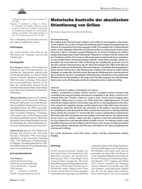 Endocannabinoides System des Gehirns â€“ von der Neurobiologie zur ...