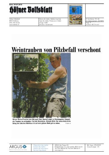 Weintrauben von Pilzbefall verschont - Univerre