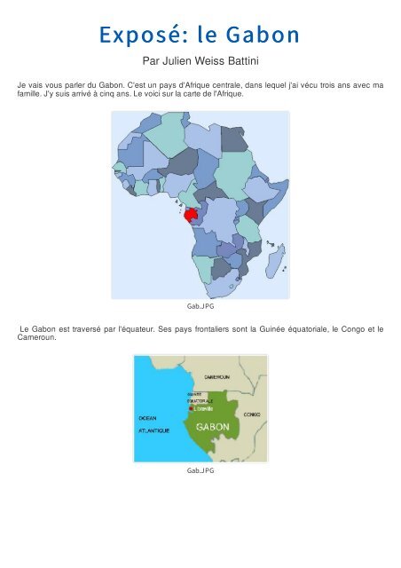 2 janvier - Julien W Exposé Gabon